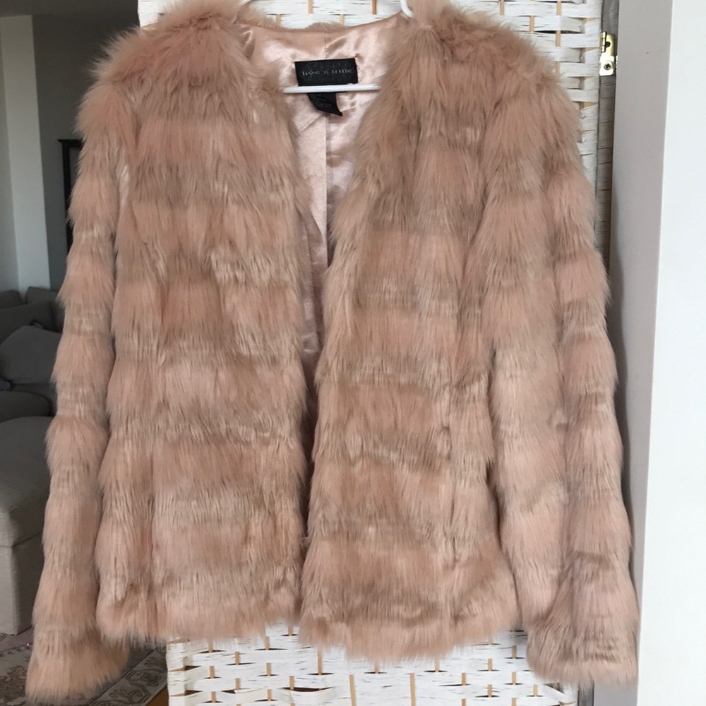 Light pink Faux fur jacket